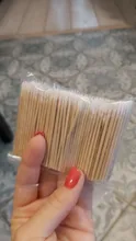 300 Uds mango corto de madera pequeño señaló cabezal con punta hisopo de algodón cejas tatuaje belleza maquillaje Color de uñas de costura dedicado sucio recoger