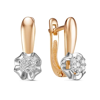 

Gold 585 sterling silver earrings with stones: Diamond