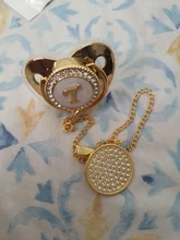 Chupete y chupete para bebé con 26 letras, sin BPA, de silicona, pezón infantil, dorado, ostentoso, Dummy Soother