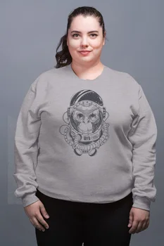

Angemiel Wear Astronot Monkey Gray Female Sweatshirt