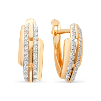 

10-03518 mink gold 585 sterling silver earrings