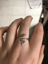 Anillos De Serpiente de cristal para mujer, de Plata de Ley 925 Vintage con personalidad, anillos ajustables de plata tailandesa Punk
