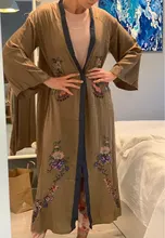 Bordado túnica de playa kaftán de playa de algodón cubierta de Saida de Praia, las mujeres traje de Bikini encubrir Pareo de playa Q882