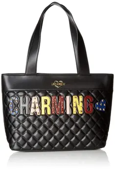

LOVE Charming Quilted Shoulder Bag Black