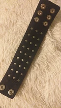 Único de tres fila puntiagudo hacen picos remache de cuero ancho Punk Rock gótico Unisex pulsera de hombre de la joyería