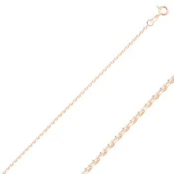 

Angemiel 925 Silver 60 Micron Tıraşlı Forse Rose Gold Plated Chain Necklace-70cm