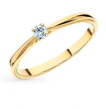 

Gold ring with diamonds sunlight sample 585