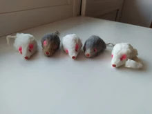 Pet-Toys Tail-Mice False-Mouse Sound Cat Real-Rabbit-Fur 5pcs Soft with for Dogs Long-Haired
