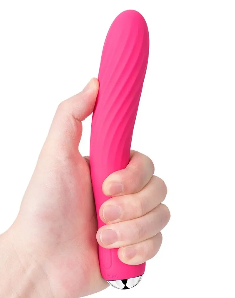Вибратор со спиралевидным рельефом и функцией нагрева Anya Plum Red- 19,6 см