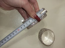 Pulsera elástica con diamantes de imitación de cristal para mujer, brazalete de oro ostentoso, joyería nupcial para boda, 4/5/8 filas