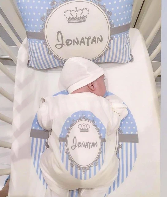 Conjunto de Hospital personalizado para bebé, ropa con nombre personalizado  para recién nacido, manta para ir