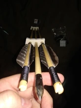 Pluma de pavo para Flecha de madera, flechas de madera para tiro con arco, práctica de tiro, punta de flecha de acero plateado, 6 uds. De diámetro de 31,5 pulgadas, 8,5mm