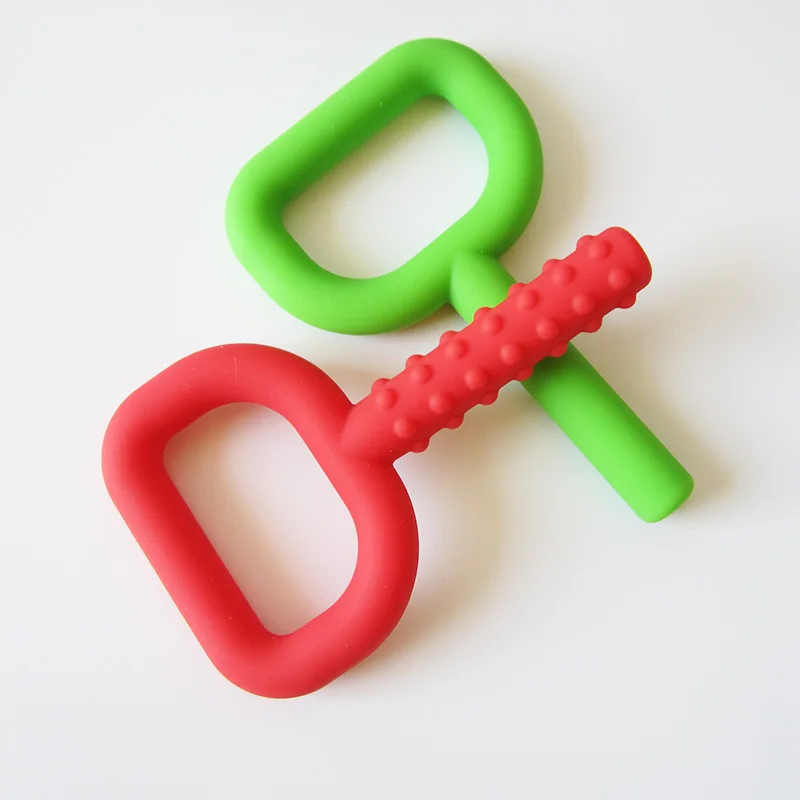Силиконовые жевательные игрушки Гладкий текстурированный Ключ Форма Прорезыватель Жевательная трубка сенсорный инструмент для аутизма специальные потребности