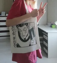 ¡Hisoka Morow de Hunter X Hunter Anime HxH hombro bolsas de lona de gran capacidad de la Universidad bolso Harajuku mujer bolsa de la compra