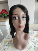 Bob peluca con malla Frontal s Bob peluca Frontal de encaje 13x4 recto peluca con malla Frontal Pre arrancado nudos blanqueados pelucas Remy 150 Remy cierre peluca