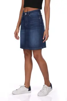 

Blue White Women Jeans Skirt