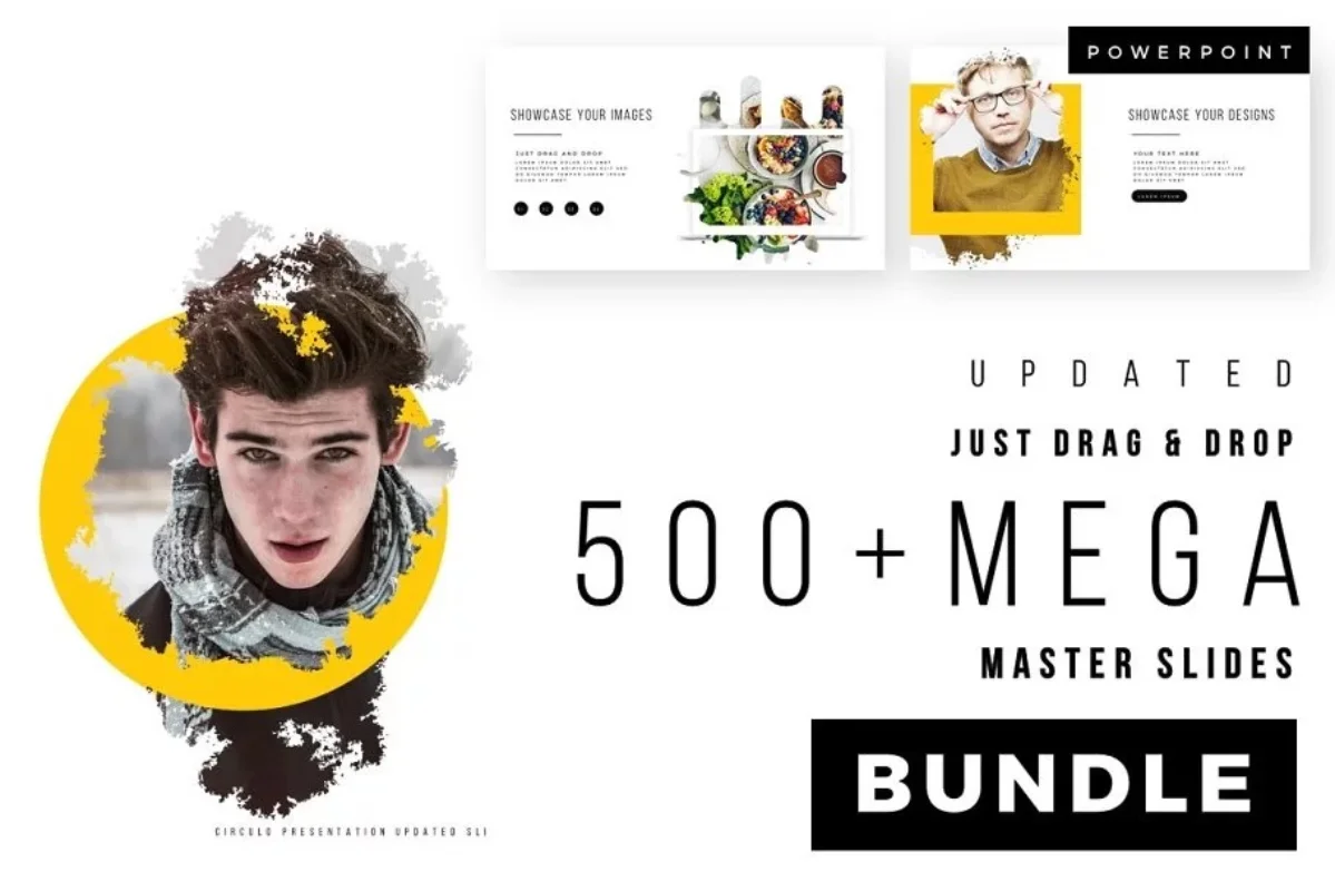 Paquet de plus de 500 méga modèles PowerPoint, Plan daffaires, à glisser-déposer