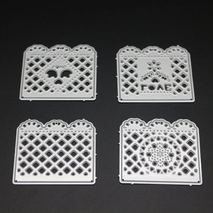 4pcs Metal Cutting Dies New 2019 Banner Frame Stitched Diy