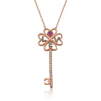 

KUTAYDAN 925 Sterling Silver Key Necklace