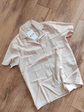 Blouse Women Shirt Tops Cardigan Short-Sleeve Office Loose Formal Yellow Casual Fashion