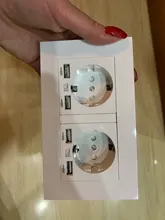 Delviz-Toma corriente con USB estándar para la UE, enchufe de pared con 2 salidas, panel de alimentación CA 110 ~ 250V, de calidad 16A, doble marco, 146x86mm