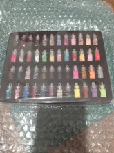Set de 48 botellas de resina epoxi brillante, purpurina en polvo, corazón, estrella, Micro cuentas para arte de uñas, pegatinas de lentejuelas para fabricación de joyas DIY