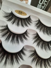 Pestañas postizas 3D, 5 pares, pelo de visón de imitación, pestañas de serie Wispies Fluffies naturales, largas y suaves, hechas a mano, pestañas negras sin crueldad