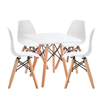 

Children's set of square table and 4 chairs white 7house