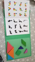 Rompecabezas magnético 3D para niños, Tangram, juego de Entrenamiento de aprendizaje Montessori, Juguetes Educativos de madera para niños