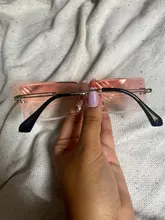 Sunglasses Eyewear Rimless Rectangle Mountaineering Fashion Women UV400 for Shades Traveling-Style