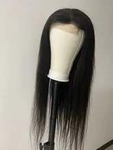 Shuangya-pelucas frontales de encaje liso para mujer, pelo peruano transparente con cierre de encaje Frontal, Remy
