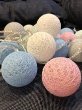 Garland-Lights String Fairy-Lights-Decoration Cotton-Ball Xmas Wedding-Party Holiday
