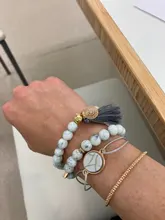 Conjunto de pulseras y brazaletes con abalorios bohemios para mujer, pulsera de cuerda con cuentas Vintage para mujer, accesorios de joyería bisutería multicapa