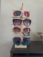 Nuevos soportes de estantería para gafas de sol, expositor de madera, soporte para puesto expositor, 9 tamaños, Material Natural