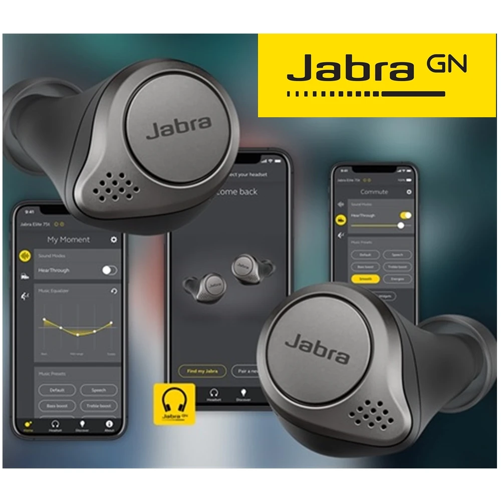 Jabra Elite 75t Titanium Black Earbuds True
