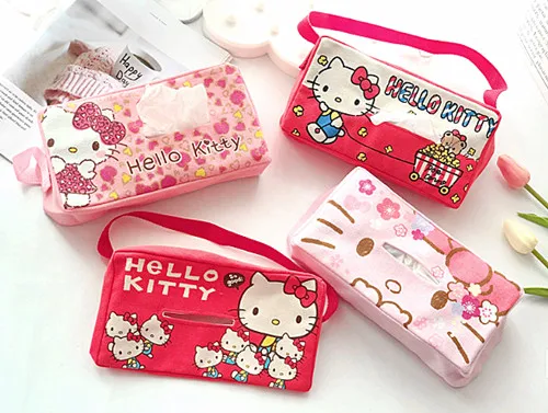 Hello kitty подвесная коробка для салфеток Салфетка коробка Автомобильная подвесная коробка из ткани для автомобиля аксессуары
