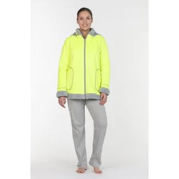 

Bicolor lamb fleece dressing gown