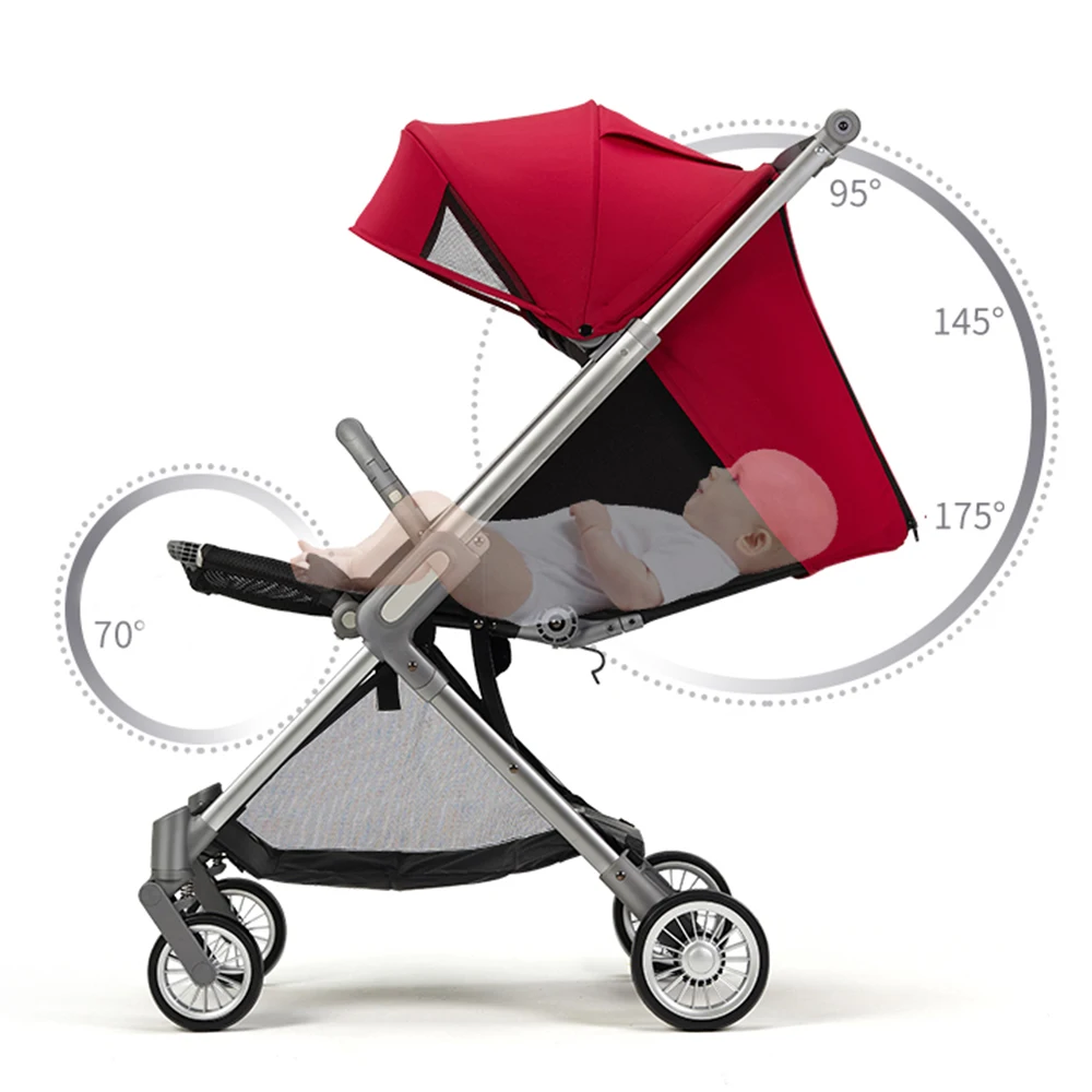 Portable Baby Stroller Lightweight Baby Pram Can Sit Can Lie Bassinet Infant Stroller