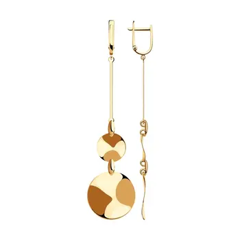 

Sokolov gold drop earrings, fashion jewelry, 585, women's male, long earrings
