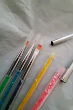 Uds 2 pincel delineador de manicura de Gel de uñas arte pintura plumas polaco que salpican lápiz cepillo para manicura uñas encantos herramienta de belleza
