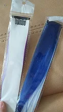 AliLeader-extensiones de cabello de una pieza con Clip, 57 colores, pelo sintético, degradado, rosa, rojo y azul, con Clip