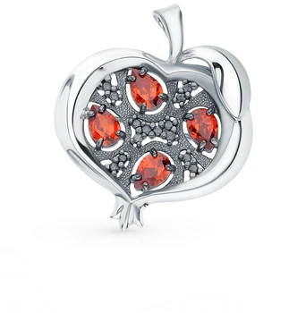 

Silver brooch with cubic zirconia sunlight sample 925