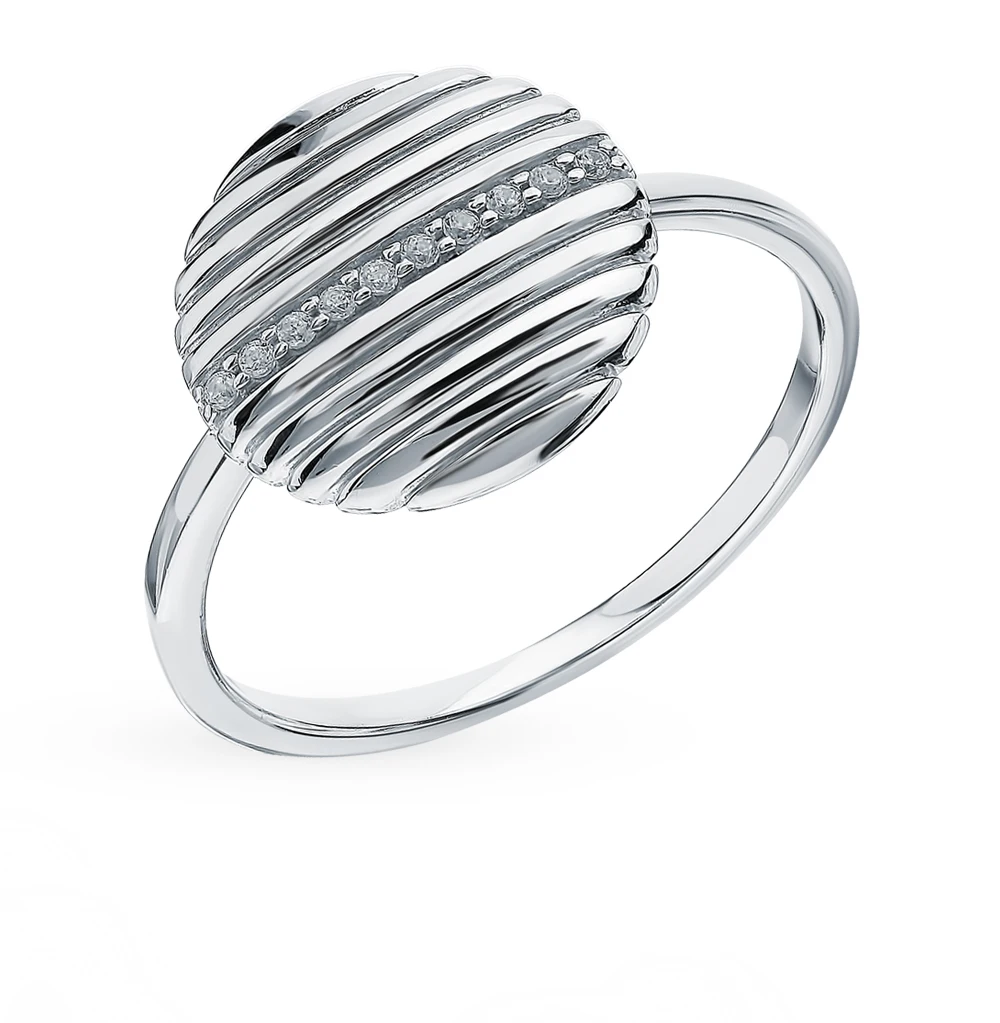Серебряное кольцо с фианитами SUNLIGHT проба 925
