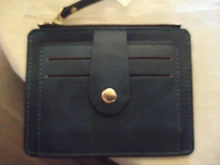 Tarjetero pequeño de cuero delgado con bolsillo para monedas para hombre y mujer, cartera pequeña de moda para tarjetas de identificación, monedero de negocios