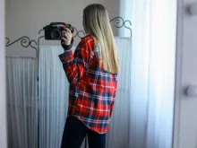 Plaid Shirt Tops Long-Sleeve Office Women Coat Loose Ladies Karsany And