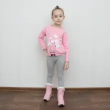 Ankle-Boots Plush Girls Boys Winter Flat Zipper ISSIENA Down with PU Snow Snow