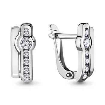 

Aquamarine earrings with cubic zirconia, 925 sterling silver