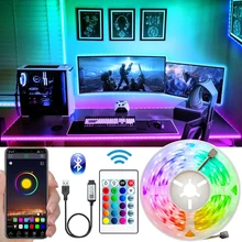 

30M RGB 5050 Led Strip Light Bluetooth App Control 5V USB Led Tape Flexible Ribbon Diode Tape for TV Backlight Room Decoration