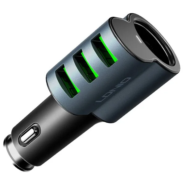 Автомобильное зарядное устройство LDNIO АЗУ CM11 3USB*5,1A+ micro USB cable(Черное