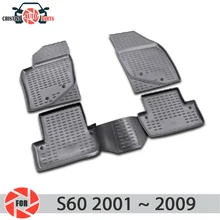 Floor mats for Volvo S60 2001~2009 rugs non slip polyurethane dirt protection interior car styling accessories